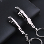 Classic Jaguar Leopard Leather Keychain – Premium Car Key Ring & Bag Charm