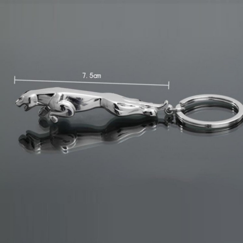 Classic Jaguar Leopard Leather Keychain – Premium Car Key Ring & Bag Charm