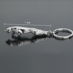 Classic Jaguar Leopard Leather Keychain – Premium Car Key Ring & Bag Charm