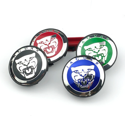 4PCS 58mm Blue Jaguar Wheel Center Caps – Premium Hub Cover Set