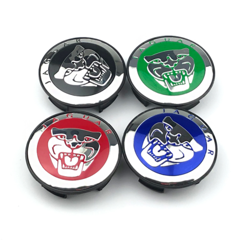 4PCS 58mm Blue Jaguar Wheel Center Caps – Premium Hub Cover Set