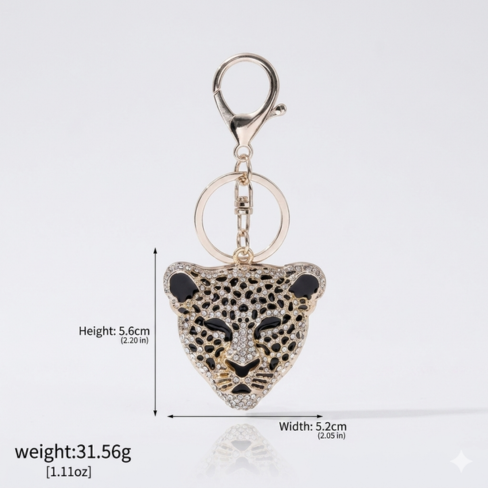 Jaguar Leopard Keychain Pendant – Luxury Animal Charm Bag Accessory