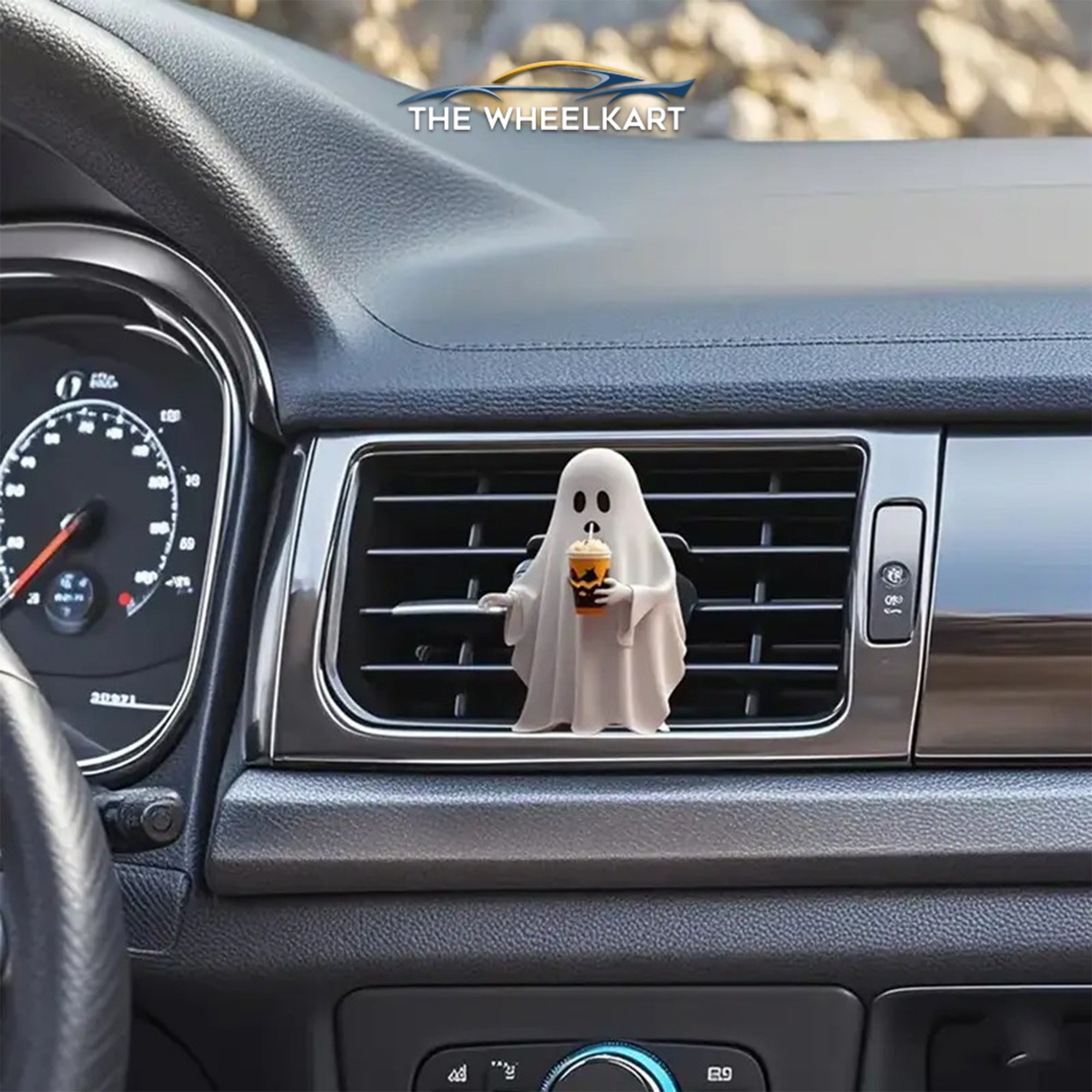 2pcs Halloween Ghost Acrylic Air Freshener Clips