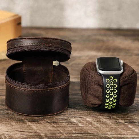 Single Genuine Leather Watch Travel Roll (1 Slot)
