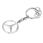 Mercedes-Benz Silver Die-Cast Zinc Keychain with Rotating Star