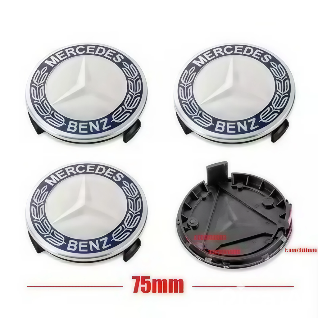 Mercedes-Benz Wheel Center Caps – 4PCS  Chrome AMG Hub Covers