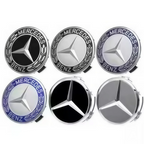 أغطية جنوط عجلات AMG من الكروم مقاس 75 ملم لسيارات مرسيدس-بنز - طقم من 4 قطع