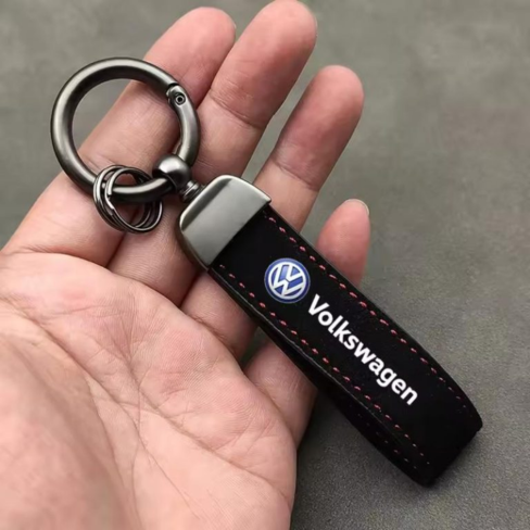 VW Premium Branded Car Keyring – Durable Metal & Leather Keychain