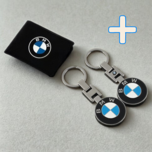 الحزمة 1 – ميدالية مفاتيح BMW + محفظة السيارة