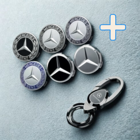 Bundle 2 - Mercedes Wheel Caps + Premium Keychain