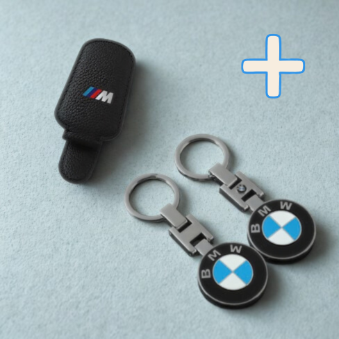 Bundle 5 – BMW Logo Keychain + Glasses Holder