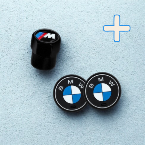 Bundle 8 - BMW Tire Valve Caps + Cup Coasters