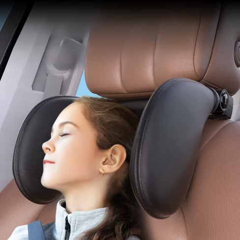 Ergonomic 360° Adjustable Car Cervical Pillow – Memory Foam Headrest with Side Pads