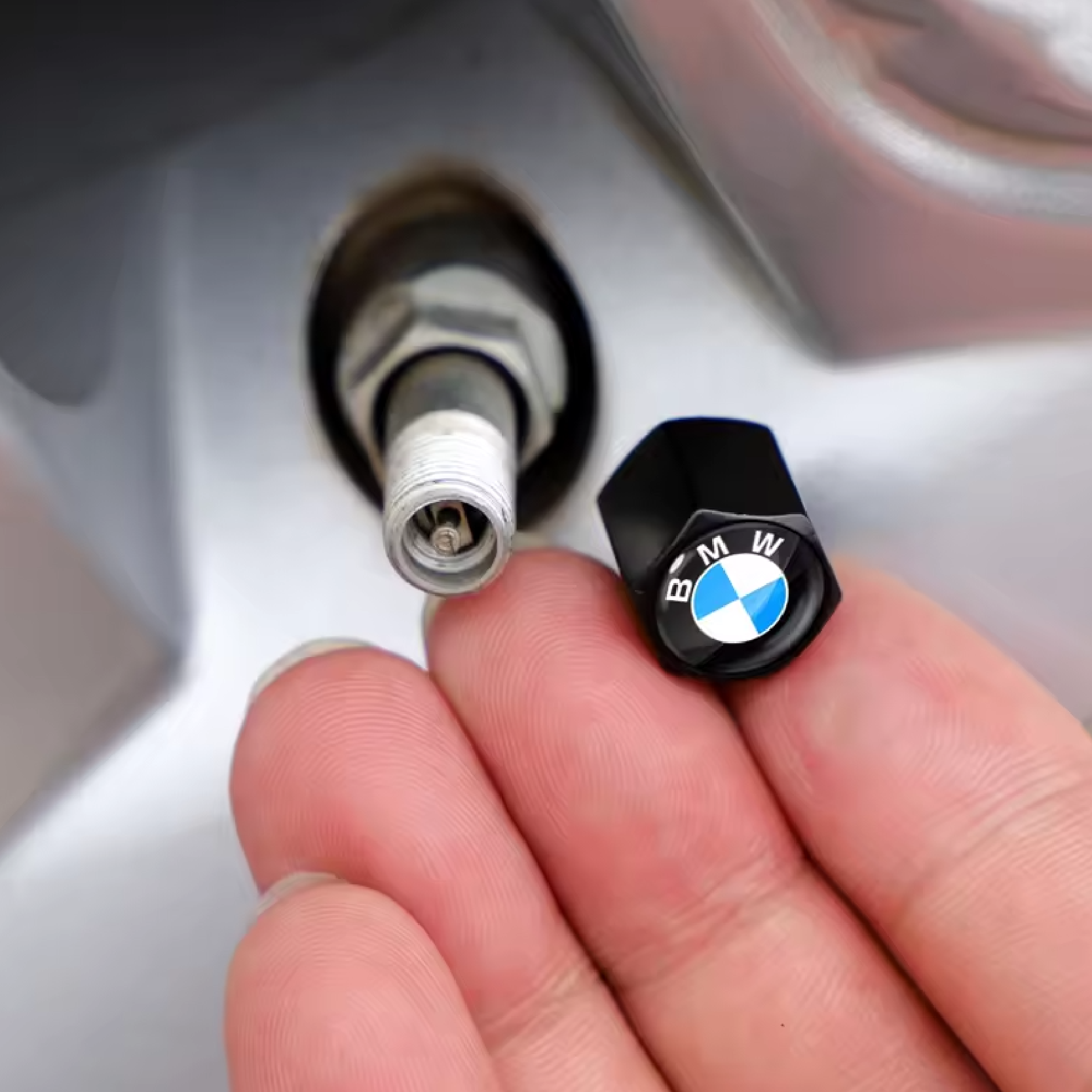 BMW Metal Tire Valve Caps – Defender Decorative Set of 4