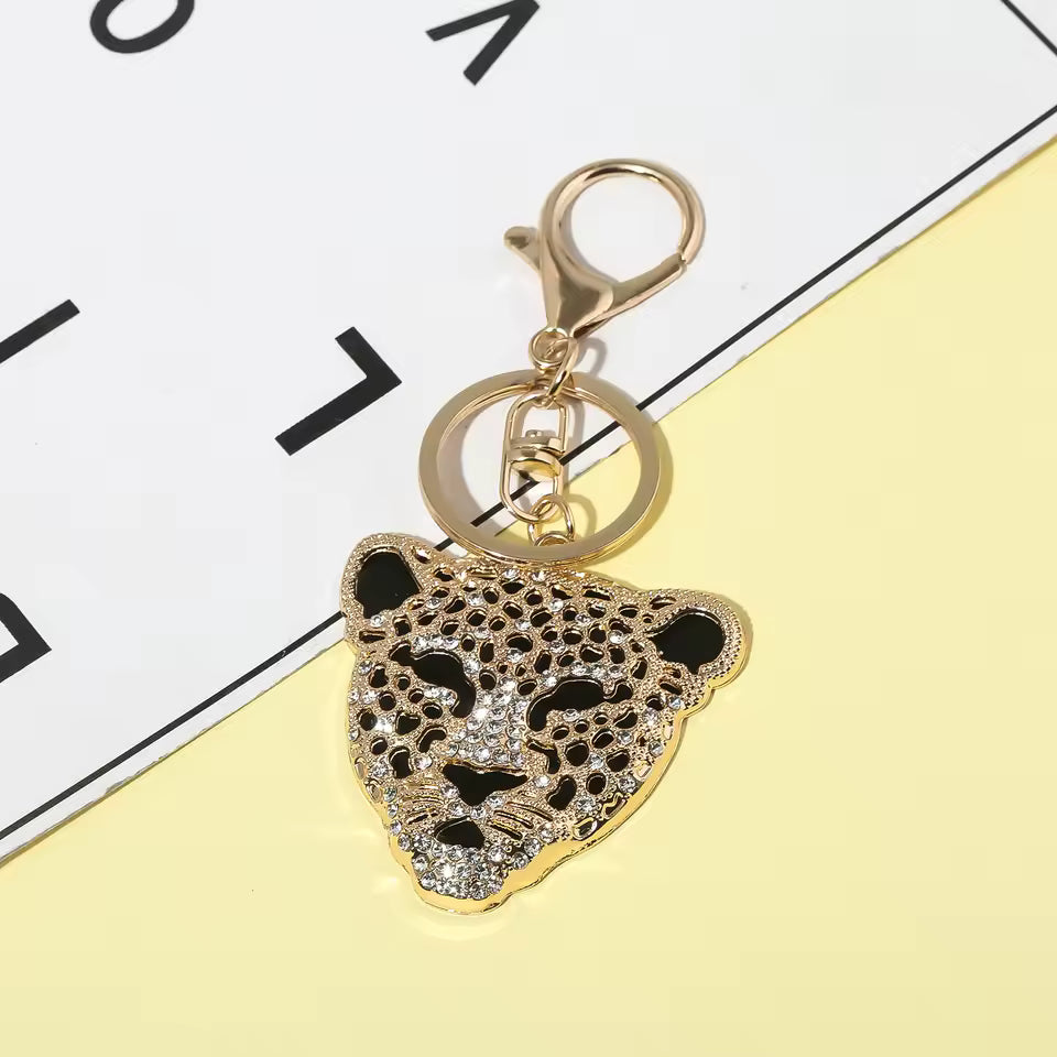Jaguar Leopard Keychain Pendant – Luxury Animal Charm Bag Accessory